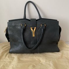 Ysl Cabas Leather Tote Bag With Gold Hardware Ysl College Bag Large, Ysl Canvas Bag, Saint Laurent Tote Bag, Saint Laurent Black Tote Bag, Bags Ysl, Saint Laurent Tote, Saint Laurent Bags, Yves Saint Laurent Bags, Leather Tote Bag