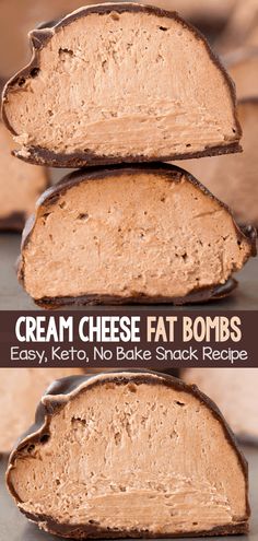 Low Carb Keto Chocolate Cream Cheese Bombs Snack Recipe Keto Chocolate Cream Cheese, Cream Cheese Ball, Chocolate Covered Katie, Sweet Potato Brownies, Low Carb Cheesecake, Vegan Peanut Butter, Chocolate Cream Cheese, Keto Chocolate, No Bake Snacks