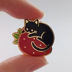 Fruit Cat Pins Black Cat Brooches Kitty Badges Brooches for Women Cute Kawaii Jewelry | Wish Cartoon Black Cat, Super Cute Cats, Cartoon Black, Cat Animal