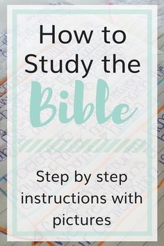 a book with the title how to study the bible step by step instructions with pictures