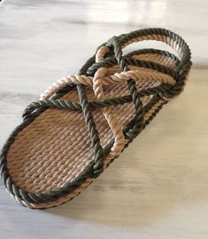 Rope sandals Green and beige combination and beige sole mens size 11 medium width Rope Sandals, Mens Shoes Sandals, Mens Sandals, Moccasins, Size 13, Olive Green, Womens Sandals, Shoes Sandals, Men's Shoes