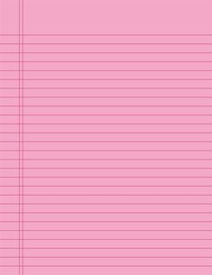 a pink lined paper with lines on it