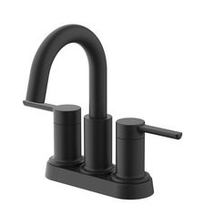 a black faucet with two soap dispensers