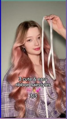 3 cute and easy ribbon hairstyles 3/3 #hairinspiration #hairtutorial #hair #ribbonhair #hairideas #coquette #foryou #hairstyles #explorepage #dailyhair #easyhairstyles Northern Lights Hair, Curling Iron Techniques, Hair Ribbons Hairstyles, Samurai Hair, Extreme Haircut, Haircut Transformation, Celestial Hair, Winter Hair Trends