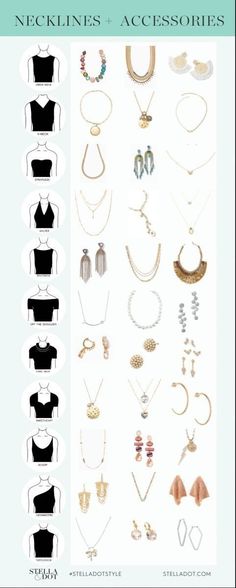 Neckline Necklace Guide, Necklace For Neckline, Necklace Guide, Jewelry Hacks, Mode Tips, Fashion Terms, Fashion Design Patterns, Fancy Jewellery Designs, Diy Fashion Hacks