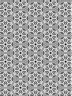 an abstract black and white pattern that looks like hexagonals, which are interlocked