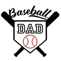 a baseball bat and ball with the word dad on it's back in black