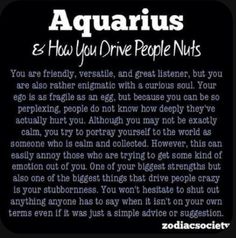 the zodiac sign for aquarius and how you drive people nuts is shown in black