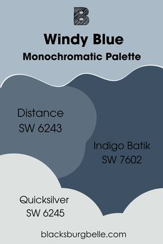 the business card for windy blue monochromatic palette