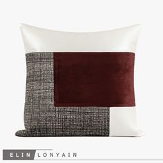 an image of a pillow that is made with different colors and patterns on it's side