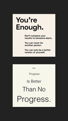 some type of business cards with the words, you're enough and it is better than