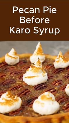 pecan pie before karo syrup is shown in this image with the title above it