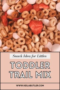 a pile of toddler trail mix with the words snack idea for littles