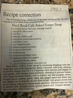 the recipe for hard rock cake baked potato soup