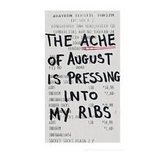 the acne of august is pressing into my ribs by various artists and their names