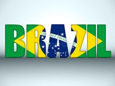 the word brazil is made up of letters with flag colors and stars on them,