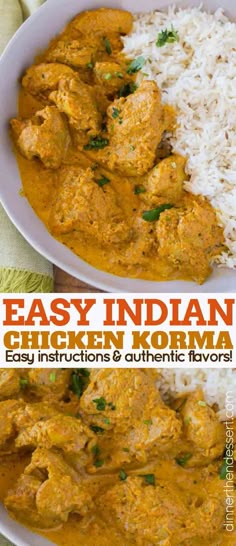 Chicken Korma is a traditional Indian dish that's light and flavorful almond curry made with tomato paste, plenty of spices and cream thats buttery and completely delicious. | #indianfood #indianrecipes #easyindianrecipes #almondcurry #dinnerthendessert #currychicken #korma #easyindianfood #chickenkorma #kormacurry #indianchickenrecipe Hannah Food, Indian Chicken Korma, Decadent Recipes, Halaal Recipes, Chicken Korma Recipe, Completely Delicious, Curry Night, Korma Recipe