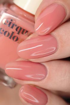 Shop Jelly Nail Polish - Sheer Jelly Nail Polish - Cirque Colors Simple Gel Nails Spring, Summer Nails Coral Pink, Peach Manicure, Jelly Pink Nails, Uñas Color Coral, Coral Pink Nails, Army Nails, Nails Jelly, Peach Jelly