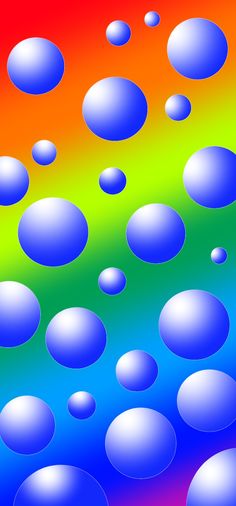 an image of bubbles floating in the air on a rainbow colored background with space for text