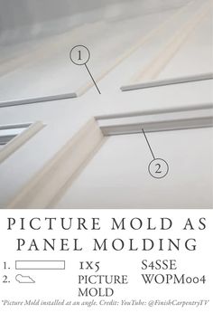 the diagram shows how to install mold as panel moulding for windows and doors