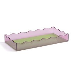 Wobble Wave Rectangle Tray - Pink &Klevering Shortcake Aesthetic, Kids Storage Units, Mirrored Tray, Wavy Mirror, Art Deco Abstract, Treasure Jewelry, Baby Changing Mat, Clock For Kids, Lighting Gifts