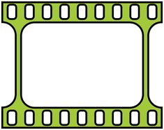 a green film strip with holes in the middle