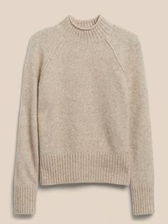 Relaxed Mock-Neck Sweater | Banana Republic Preppy Winter, Unique Yarn, Warm Sweater, 60 Fashion, Short Cut, Banana Republic Sweater, Warm Sweaters, Mock Neck Sweater, Cozy Fashion