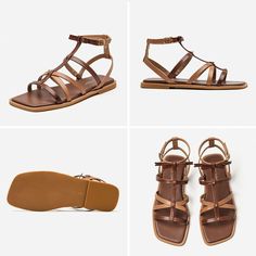 The Rome style and butterfly knot hit me a lot!!!😍 I'd like to enjoy #BeauTodayEveryday Leather Lace-up Sandals With Adjustable Strap For Vacation, Brown Leather Lace-up Sandals For Beach, Adjustable Lace-up Sandals With Leather Sole For Beach, Leather Platform Lace-up Beach Sandals, Leather T-strap Sandals With Adjustable Straps For Beach, Rome Style, Flat Gladiator Sandals, Golden Yellow Color, Butterfly Knot