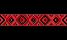 a red and black pattern on a black background