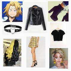 Denki Kaminari Inspired Outfits, Denki Inspired Outfit, Anime Themed Outfits, Denki Kaminari Outfit Ideas, Anime Bounding, Cosplay Simple