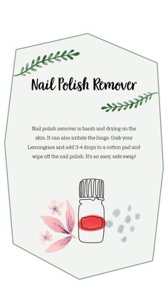 Diy Nail Polish Remover, Essential Oil Diffuser Blends Recipes, Young Living Essential Oils Recipes, Essential Oils Health, Lemongrass Oil, Yl Essential Oils, Essential Oil Diffuser Recipes, Diy Nail Polish, Essential Oil Mixes