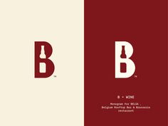 the letter b and m are made up of two different colors, each with an individual's initials