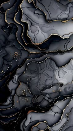 an abstract black and gold painting