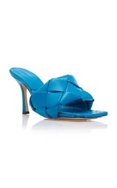 Lido Sandals By Bottega Veneta | Moda Operandi Bottega Veneta Fashion, Cropped Trousers, Braided Leather, Heel Shoes, Style Ideas, Moda Operandi, Italian Leather, Blue Fashion