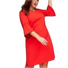 Lane Bryant Womens Red Bell Sleeve Dress New With Tags Size 28 Armpit To Armpit Measures 27” Hip 29” Across Length From The Top Of The Shoulder 42” Sleeve 19” Red Bell Sleeve Dress, Lane Bryant Dresses, Bell Sleeve Dress, Lane Bryant, Bell Sleeve, Lady In Red, Sleeve Dress, New Dress, Bell Sleeves