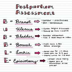 a handwritten poster with the words postpartumi and an arrow pointing to each other