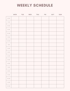 a printable weekly schedule is shown with the date and time for each month on it