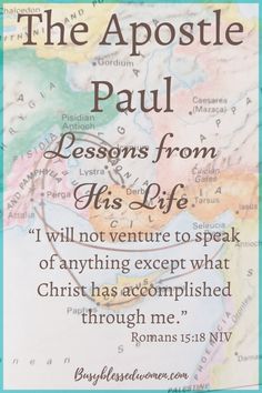 a map with the words paul, lessons from his life