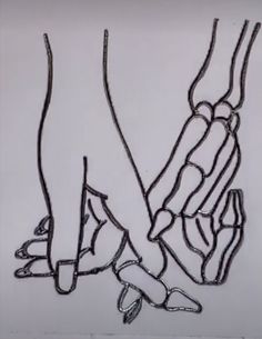 a drawing of two hands holding each other