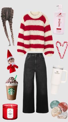 Navidad Aesthetic, Outfits To Wear To School, Aesthetic Ropa, Cozy Christmas Outfit, Christmas Fashion Outfits, Casual Holiday Party