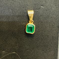 8x4mm diameter bail 17mm long with the bail, and 7mm wide Made in solid 18K yellow gold with a natural earth mined faceted emerald. Marked 18K Custom adjustments and requests can be made Colombian Emeralds, Natural Earth, Charm Pendant, Chains Necklace, Favorite Jewelry, Emerald, Jewelry Necklaces, Accessory Gift, Yellow Gold