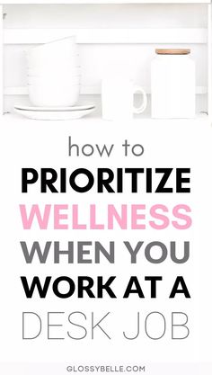 Working at an office job can be mentally and exhausting. Here are some easy tips to take care of yourself and stay motivated, healthy and sane when you work at a 9 to 5 desk job. #selfcare #health #wellness #healthy #mentalhealth #motivation #posture #happiness #organization How To Prioritize, Health Articles Wellness, Wellness Activities, Health And Wellness Quotes, Desk Job, Budget Planer, Wellness Inspiration, Wellness Quotes, Health Motivation