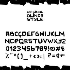 an old fashioned font and numbers are displayed in this black and white typeface design