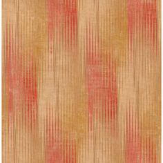 an orange and beige striped wallpaper with vertical stripes on the bottom half of it