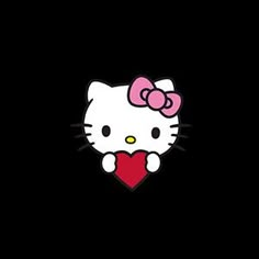 a hello kitty wallpaper with a heart