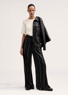 New In Clothing - Women’s SS24 Fashion | ME+EM | ME+EM Ss24 Fashion, Grunge Academia, Fashion Me, Womenswear Fashion, Winter 2024, Striped Pants, Clothing Women, Mix Match, Black Stripes