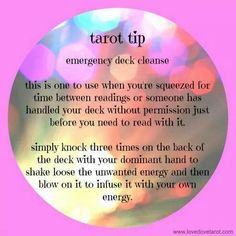 a circle with the words tarot tip on it in front of a pink background