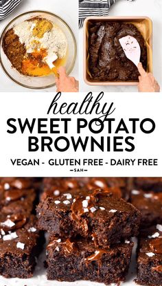 healthy sweet potato brownies with vegan gluten free dairy free