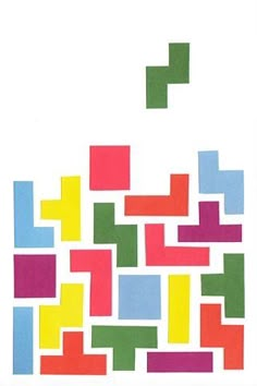 an image of a book cover with colorful squares on the front and bottom half of it