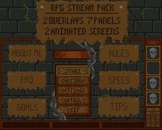 an old computer game screen showing the menu